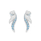 Promotional design: Aquamarine color Lab created stones Elf Earrings