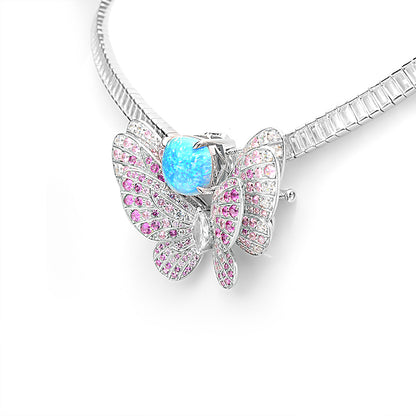 Multi-purpose Butterfly tennis chain necklace & brooch