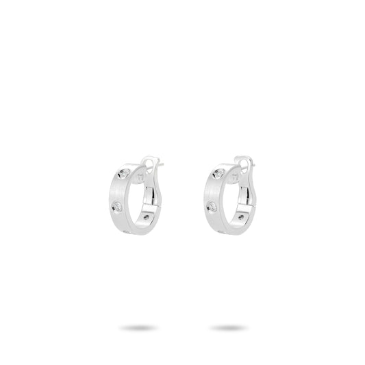 Minimalist collection: Modern Brushed "Bright Love Stars" exquisite CNC Hoop Earrings
