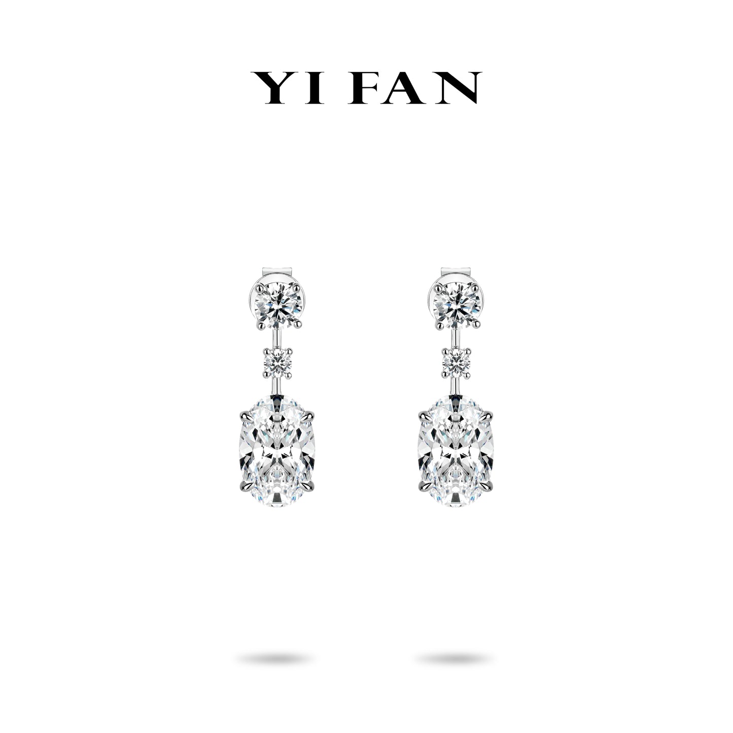 Ethereal Sparkle Collection: Glamorous "Brilliant Embrace Icy Oval Sparkle" exquisite Dangle Earrings