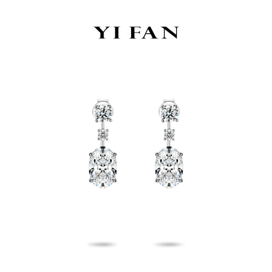 Ethereal Sparkle Collection: Glamorous "Brilliant Embrace Icy Oval Sparkle" exquisite Dangle Earrings