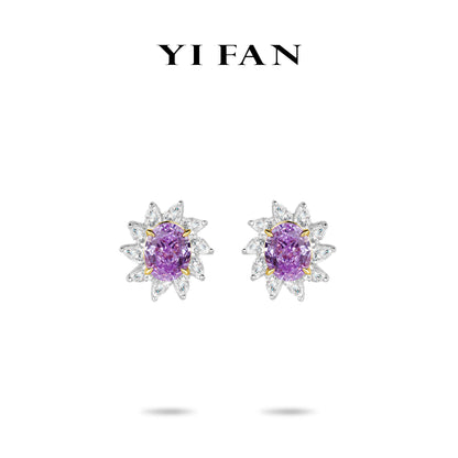 Purple Bloom Luxury Collection: Luxury “Lavender Purple Petal Sparkle” detailed Earrings