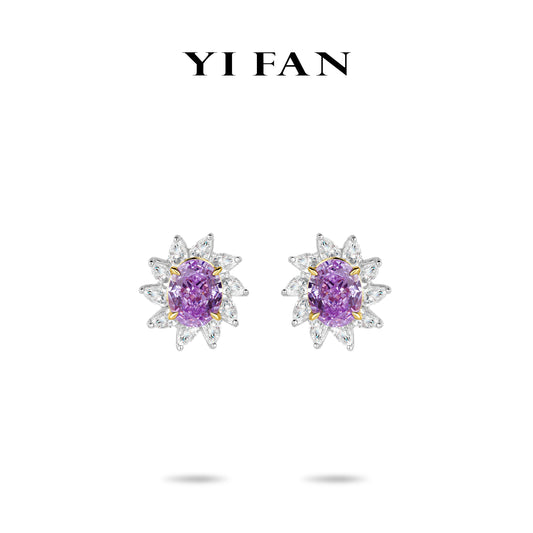Purple Bloom Luxury Collection: Luxury “Lavender Purple Petal Sparkle” detailed Earrings