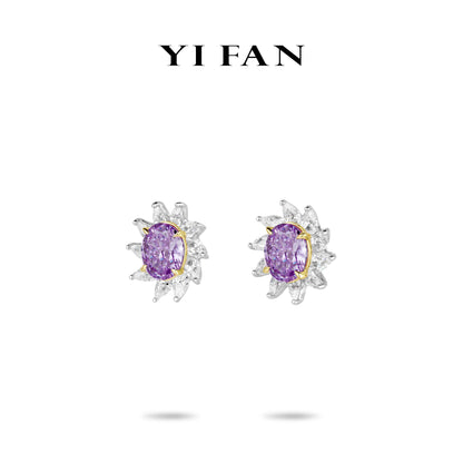Purple Bloom Luxury Collection: Luxury “Lavender Purple Petal Sparkle” detailed Earrings