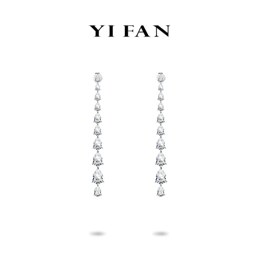 Ethereal Sparkle Collection: Modern "Icy Gradient Droplets " exquisite Dangle Earrings