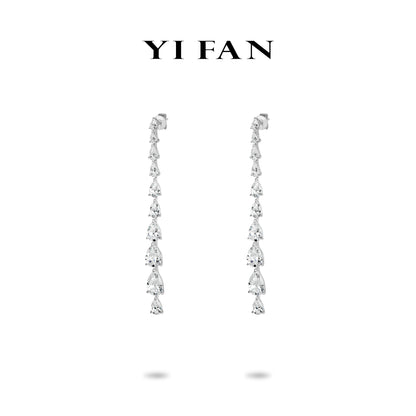 Ethereal Sparkle Collection: Modern "Icy Gradient Droplets " exquisite Dangle Earrings