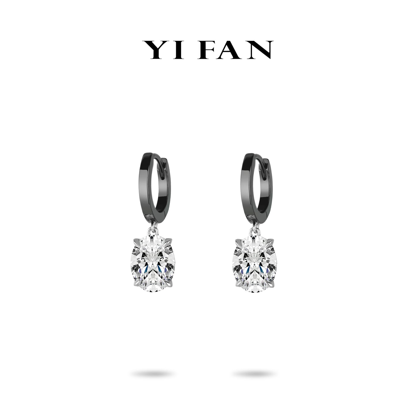 Pre-order Black and White Luminary Collection: Modern "Black gold Ovallight Drop" delicate Hoop Earrings