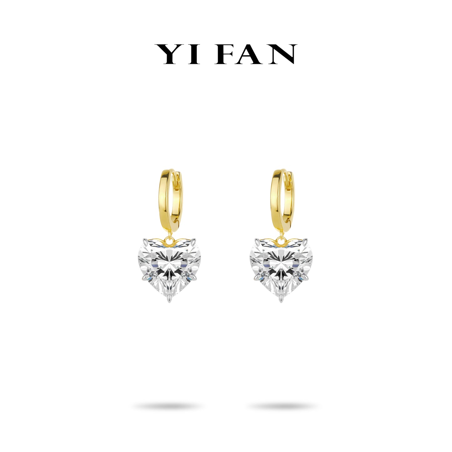 Gilded Luminance Collection: Modern "Golden Heartlight Drop" delicate Hoop Earrings