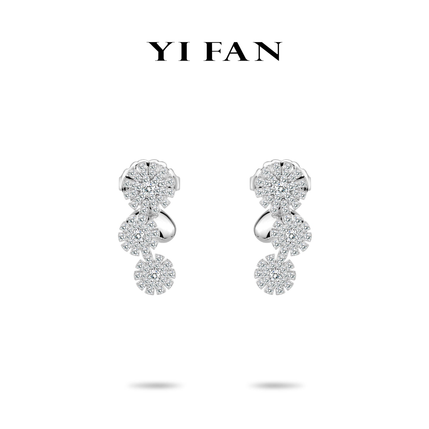 Bloom & Gleam Collection: Modern "Celestial Bloom Ensemble" exquisite Earrings with unique heart-themed stoppers