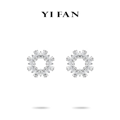 Ethereal Sparkle Collection: Modern "Cosmic Halo" exquisite Earrings