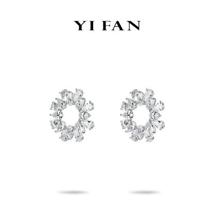 Ethereal Sparkle Collection: Modern "Cosmic Halo" exquisite Earrings