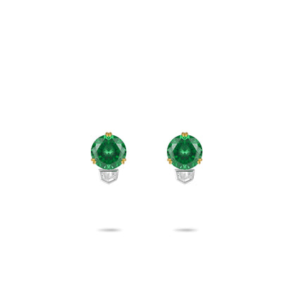 Minimalist collection: Green Dot Golden Claw Earrings