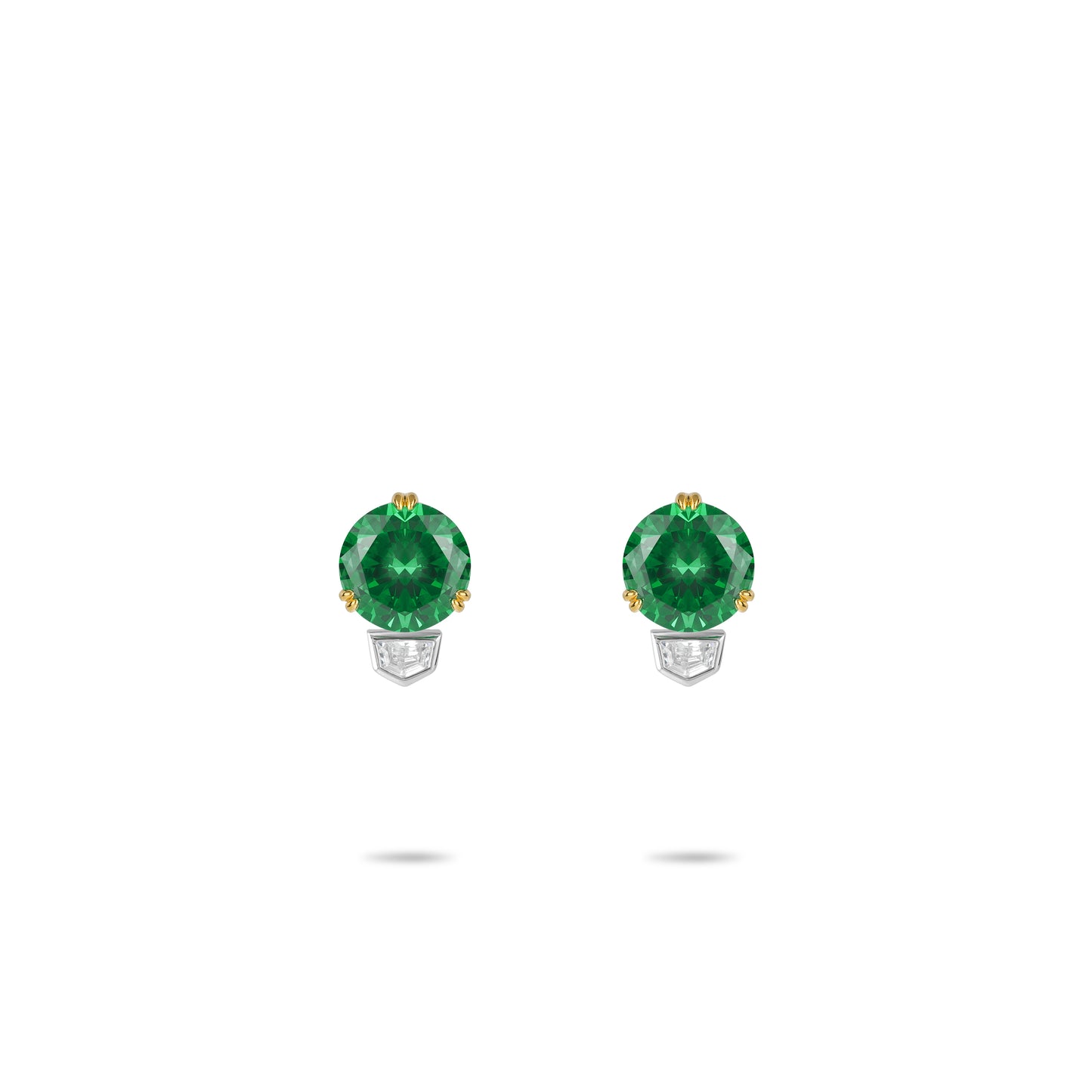 Minimalist collection: Green Dot Golden Claw Earrings