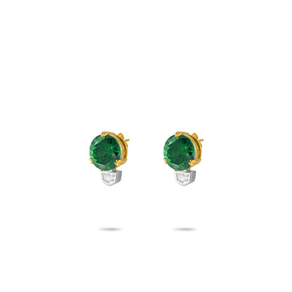 Minimalist collection: Green Dot Golden Claw Earrings