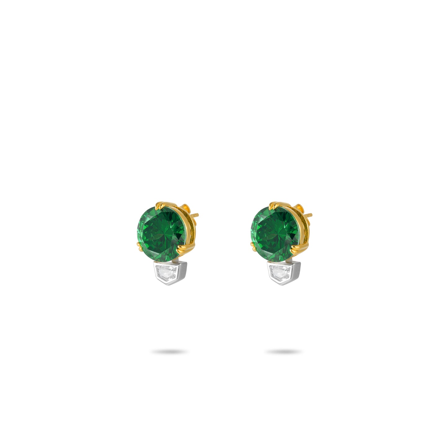 Minimalist collection: Green Dot Golden Claw Earrings