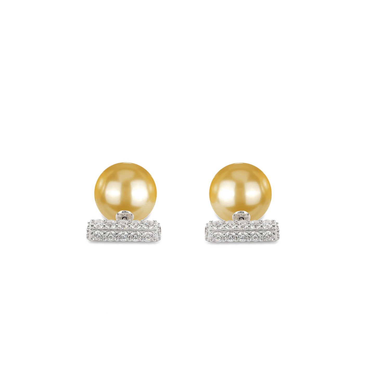 Pre-order design: Golden Pearl OT-shaped Earrings.