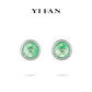 High Jewelry collection: Premium Green Blossom Jade Amulet "Ping An Kou" Modern Earrings