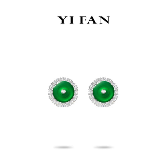 Welfare Exclusive: Green Jade "Amulet Safe Buckle" Earrings