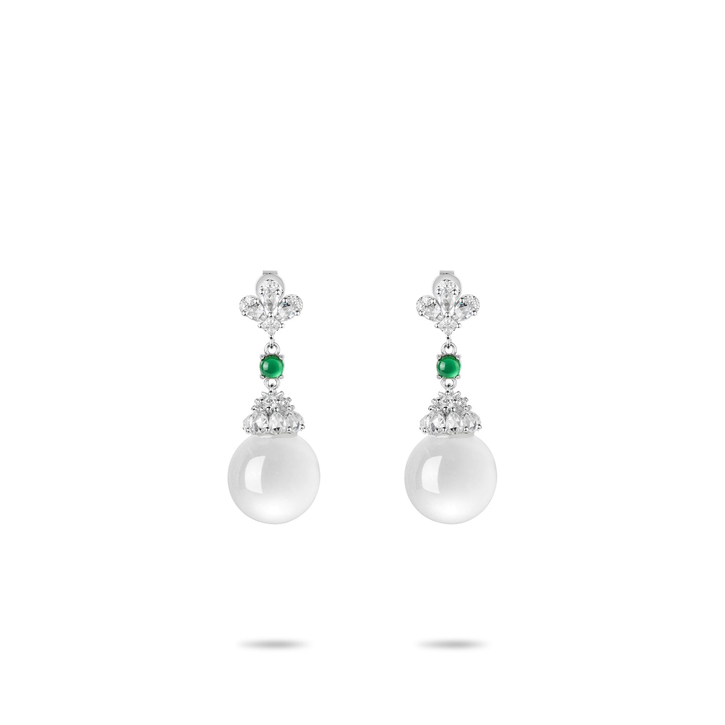 Pre-order Welfare Exclusive: Modern Icy Jade "luminous pearls" dangle earrings