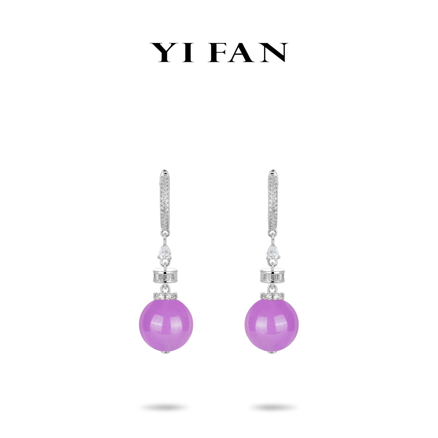 Pre-order High Jewelry Collection: Vibrant Purple Jade "luminous pearls" dangle earrings