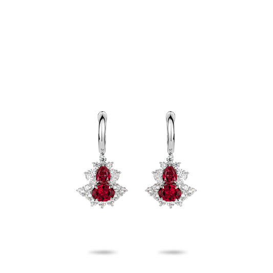 Welfare Exclusive: Modern "Red Wine Hulu with treasure" detailed dangle earrings