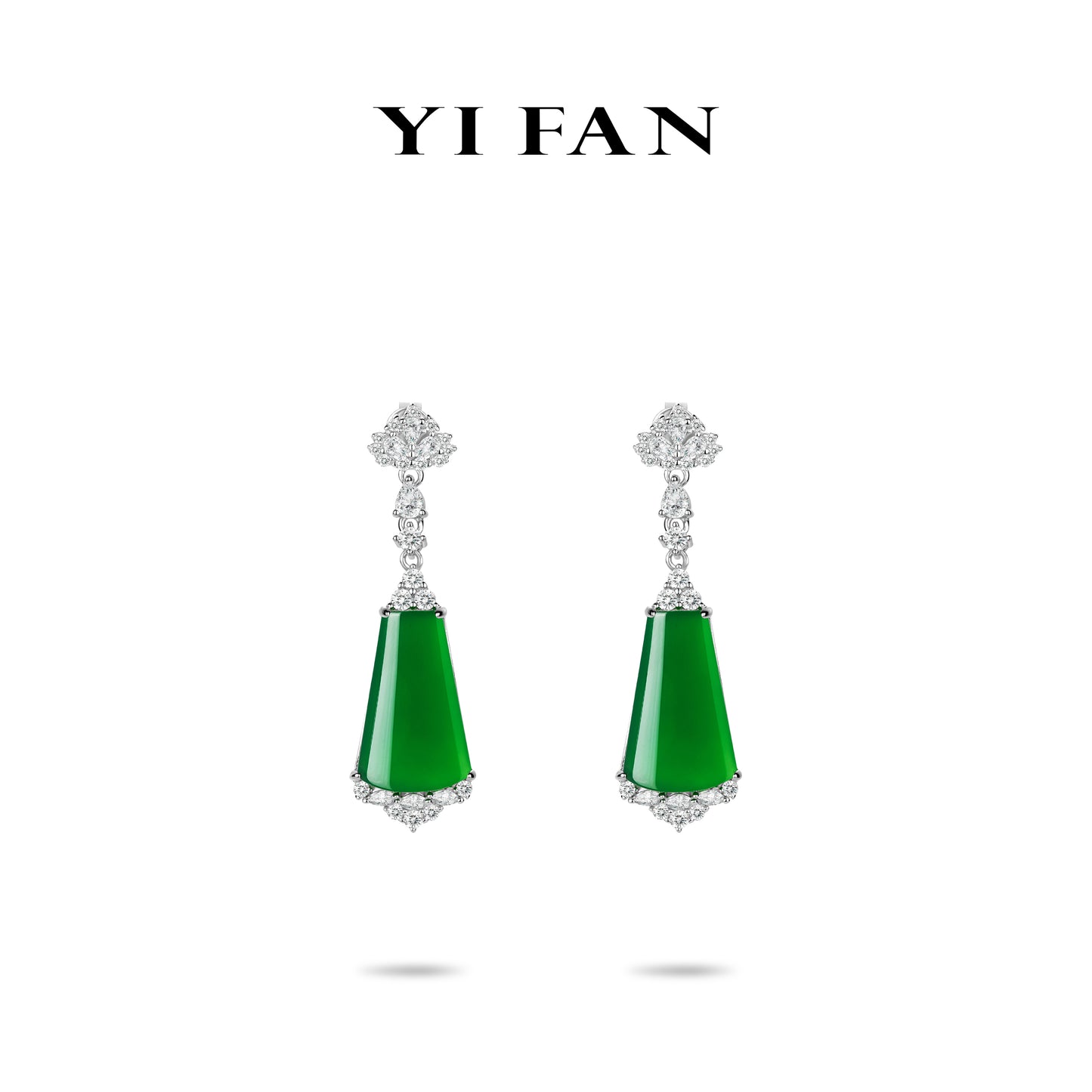 High Jewelry collection: Luxury Green Jade "No Worries" Dangle Earrings