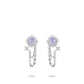 High Jewelry collection: Icy Blue Purple jade "Pigeon Egg Rock" modern Tassel dangle Earrings