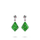 High Jewelry Collection:  Masterpiece "Muxue Rong" Premium Green Hand-Carved Jade Hollow Fan-Shaped Versatile Earrings.