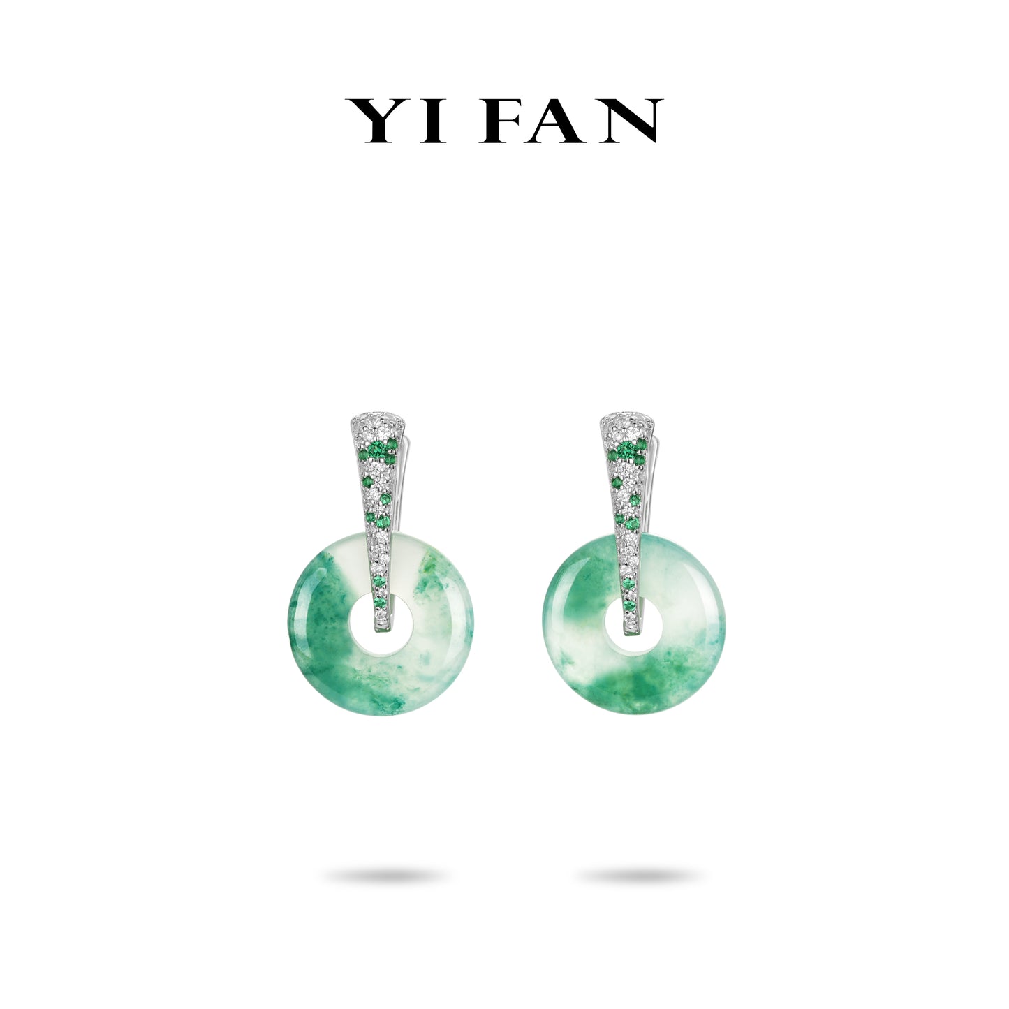 Pre-order High Jewelry collection: Premium Green Blossom Jade "Spring Mountain Amulet" Multi-purpose many Ways to wear Earrings Pendant