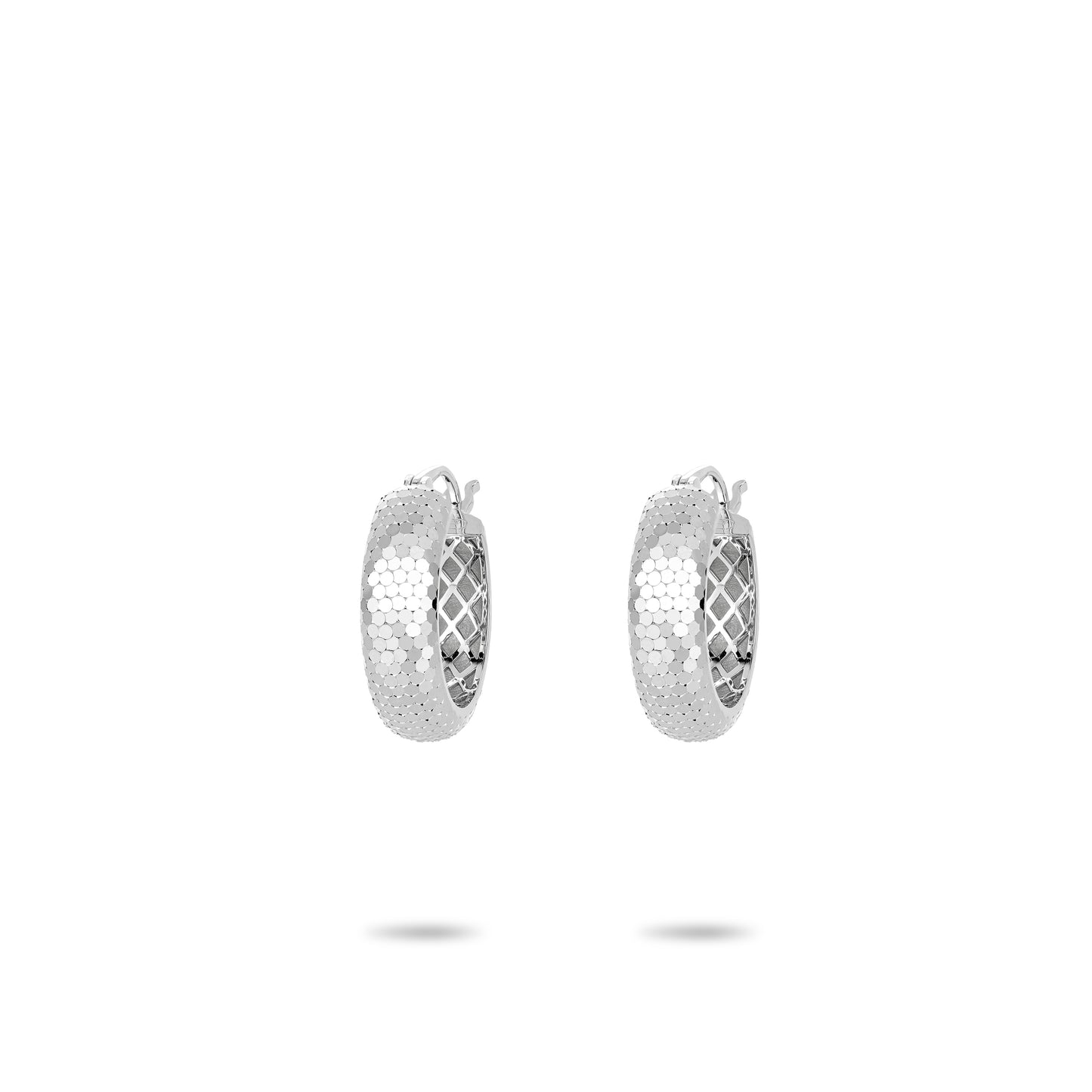 Pre-order Welfare Exclusive: "Modern Silver Moonlight" Unique Hoop Earrings (Big）