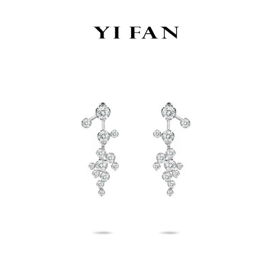 Wedding collection: "Brilliant Starry Sky" exquisite irregular shape earrings