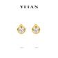 Minimalist collection: Bezel-setting "Golden Bubble" Modern Ear studs (Unisex)