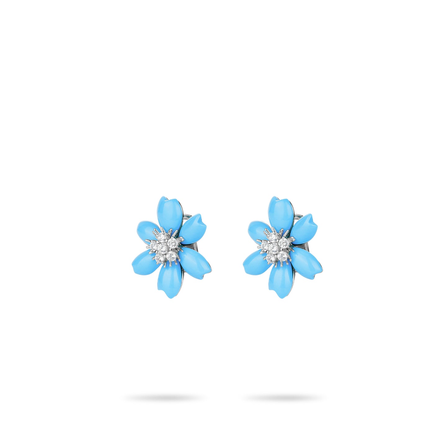 High Jewelry collection: Modern "Blue Sakura Petal" Earrings