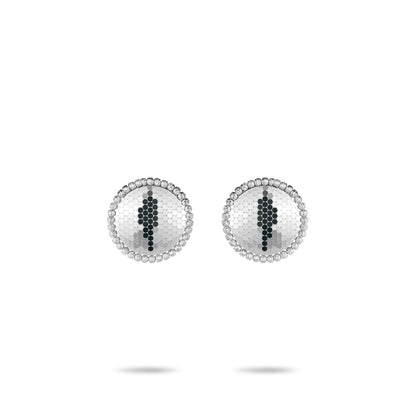 Welfare exclusive Summer Vibes collection: "Silver Moonlight" Unique Disc Earrings