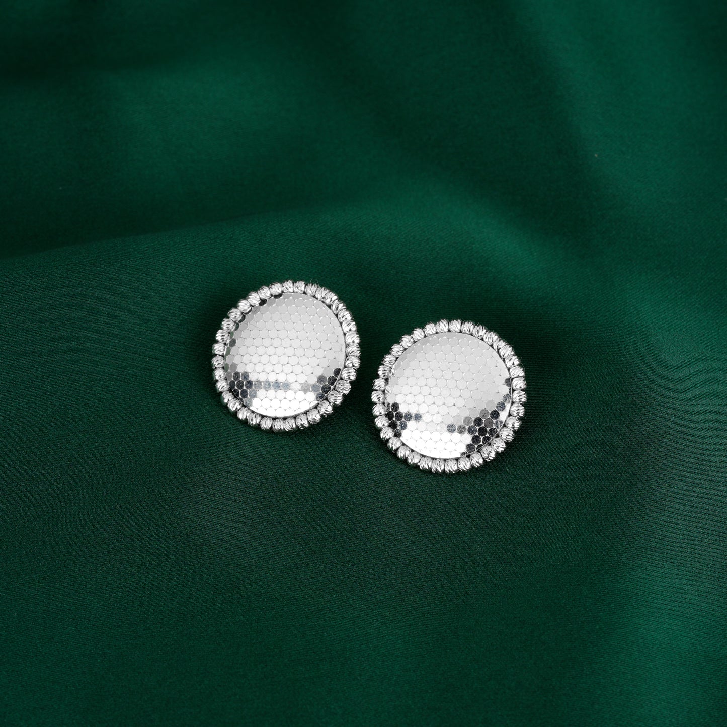 Welfare exclusive Summer Vibes collection: "Silver Moonlight" Unique Disc Earrings