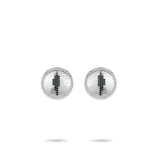 Welfare exclusive Summer Vibes collection: "Silver Moonlight" Unique Disc Earrings