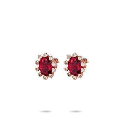 Ruby color collection: Oval "Bright Starlights" detailed Earrings