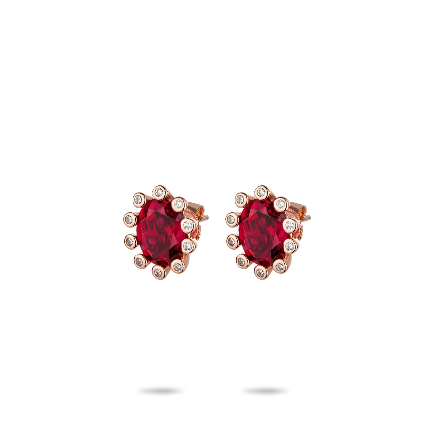 Ruby color collection: Oval "Bright Starlights" detailed Earrings