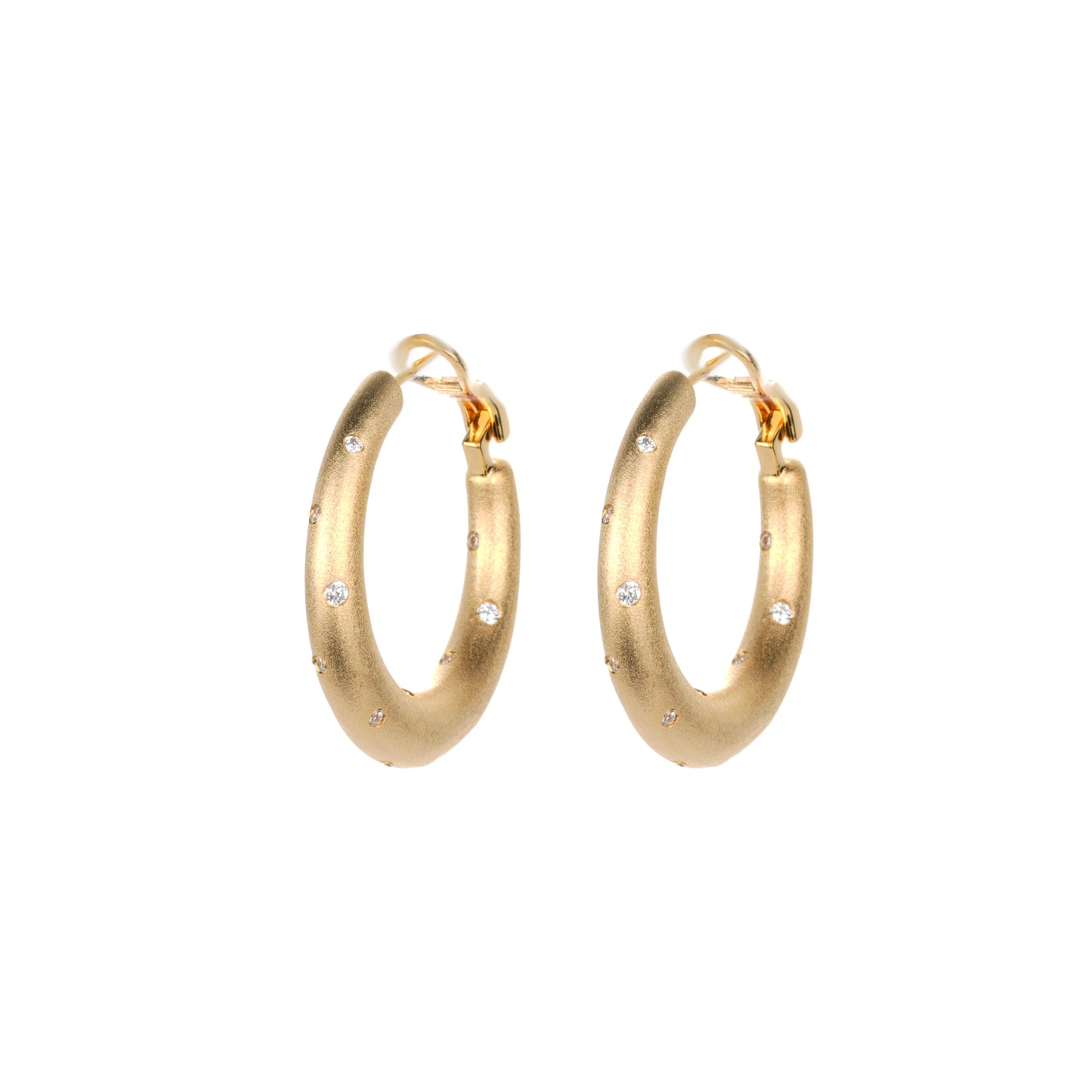 Golden time collection: Modern "Brushed Starry Sky" detailed Hoop Earrings (XL size)