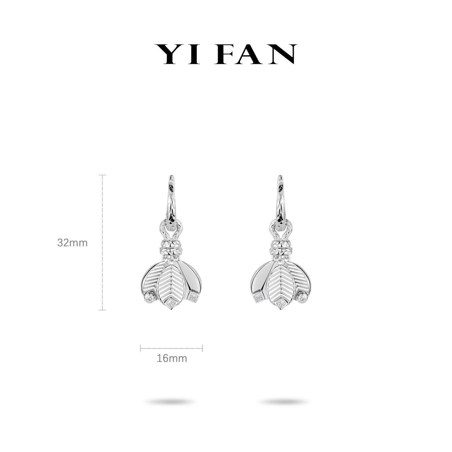 Minimalist collection: Carved pattern "Silver Petals Dangle" CNC delicate Earrings