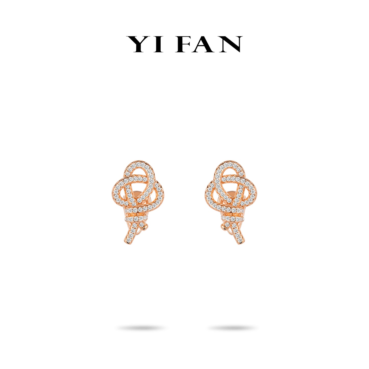 Rose-gold Fever collection: Modern "Twisted Hollow Key" Earrings