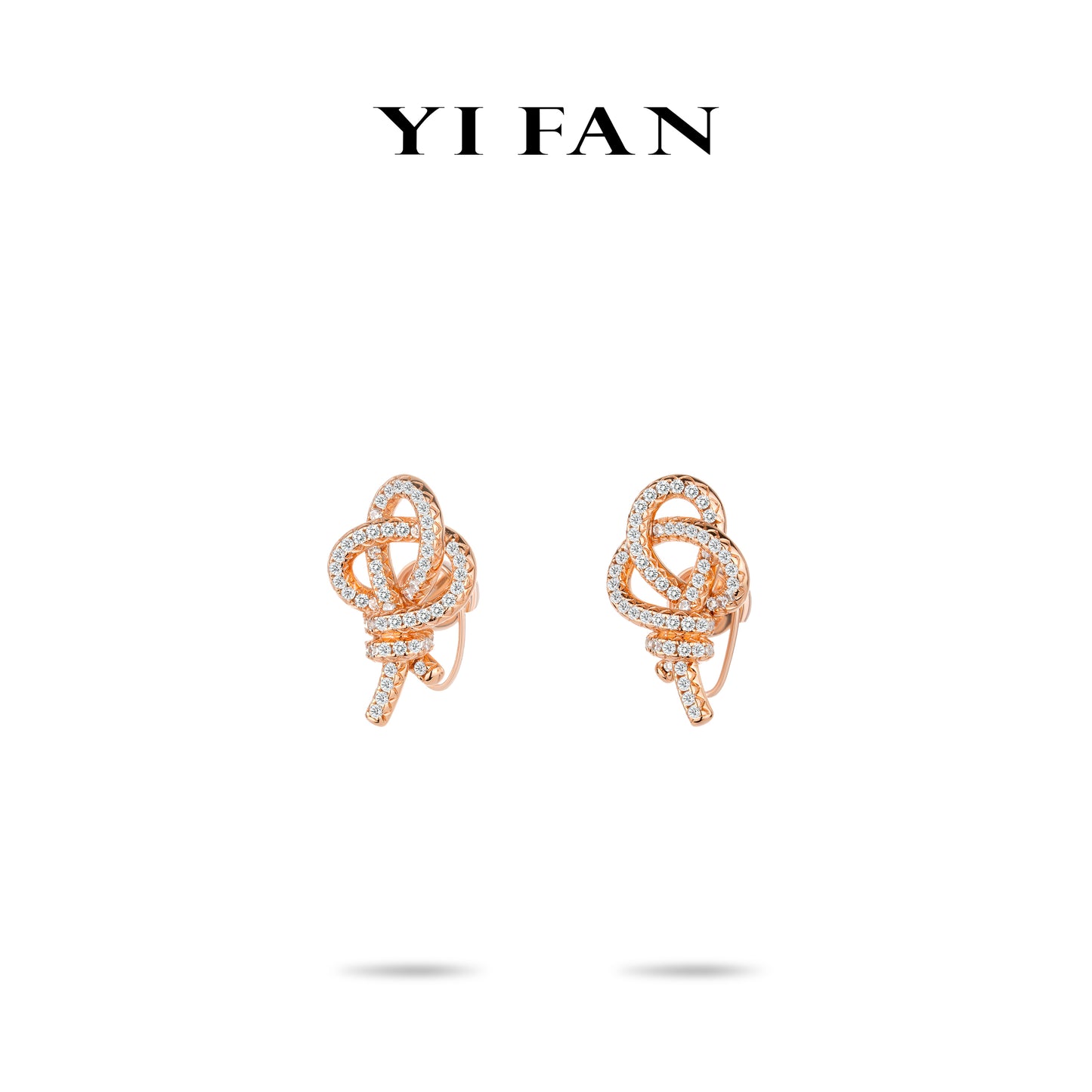 Rose-gold Fever collection: Modern "Twisted Hollow Key" Earrings