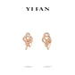 Rose-gold Fever collection: Modern "Twisted Hollow Key" Earrings