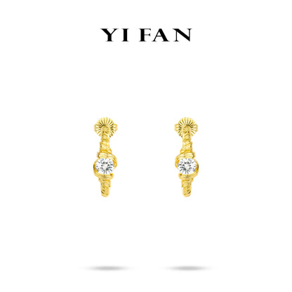 Minimalist collection: Modern "Twisted Golden Croissants" detailed Earrings