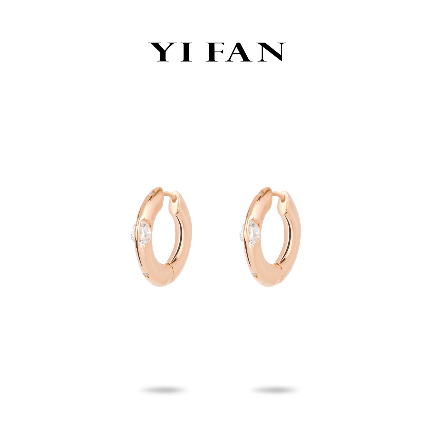 Minimalist collection: Brilliant "Champagne Flipped" delicate Hoop Earrings