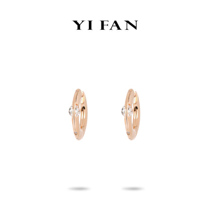 Minimalist collection: Brilliant "Champagne Flipped" delicate Hoop Earrings