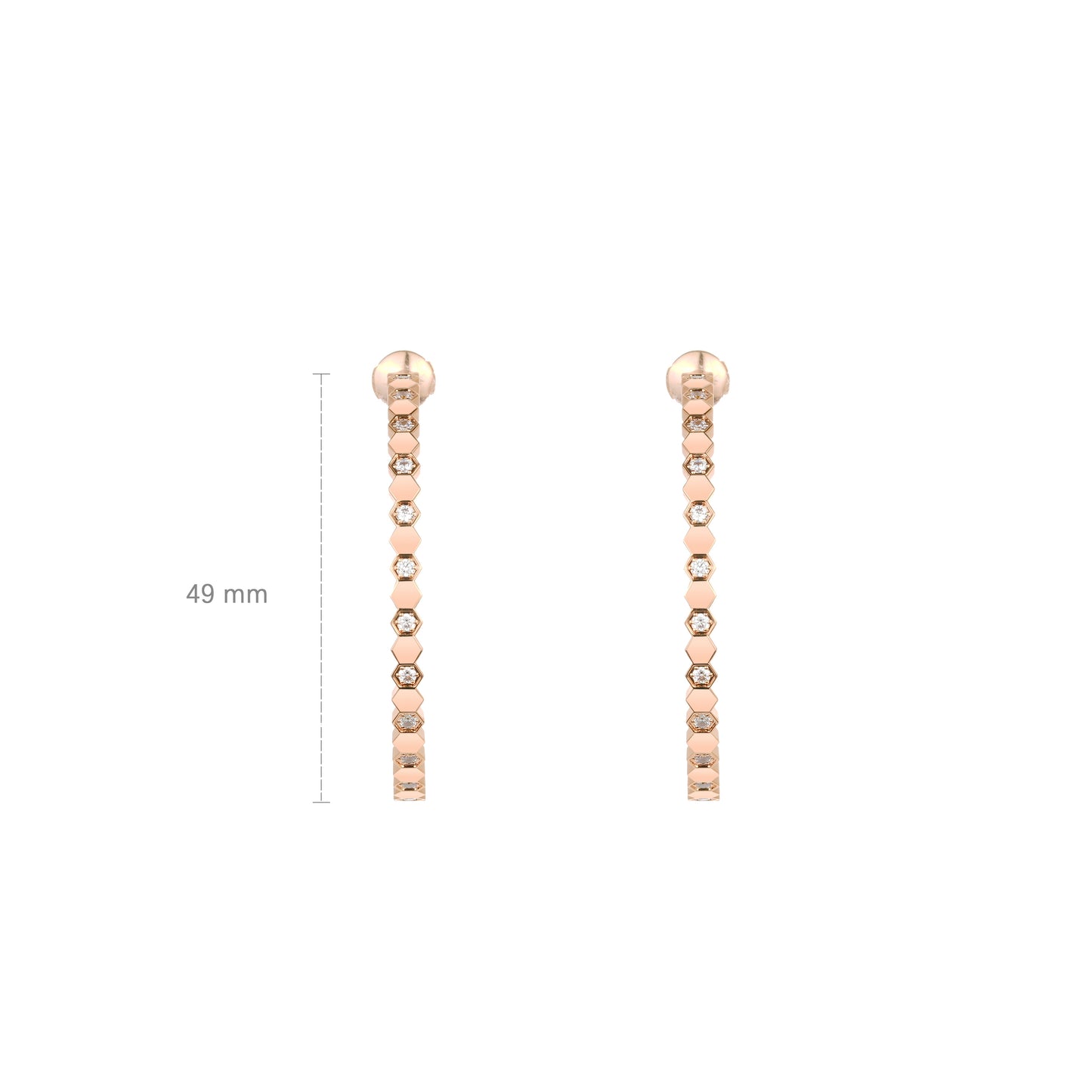 Rose-gold Fever collection: Modern "Rose Honeycomb" CNC Hoop Earrings (XL size)