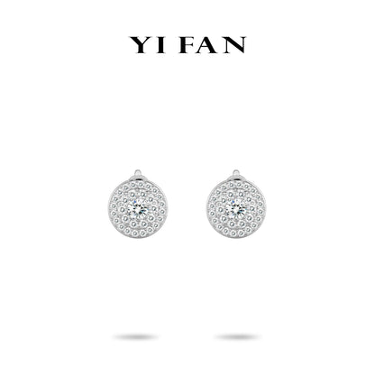 Pure Radiance Collection: Modern "Brilliant Eastern Stars" exquisite Disc Earrings