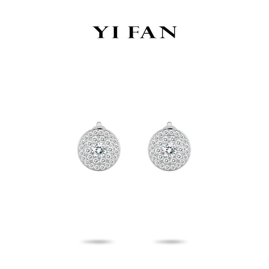 Pure Radiance Collection: Modern "Brilliant Eastern Stars" exquisite Disc Earrings