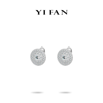 Pure Radiance Collection: Modern "Brilliant Eastern Stars" exquisite Disc Earrings